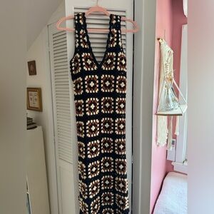 DISSH Size S Crochet Maxi Dress with Slip
